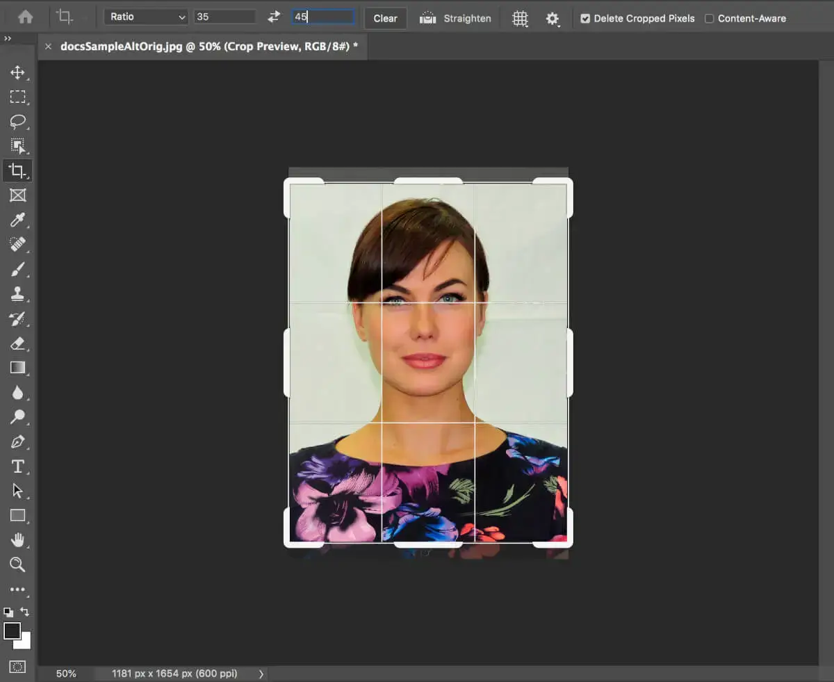 How to crop a Taiwan passport photo at Photoshop