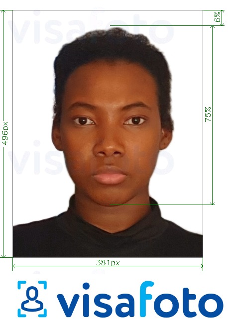 Example of photo for Angola visa online 381x496 pixels with exact size specification