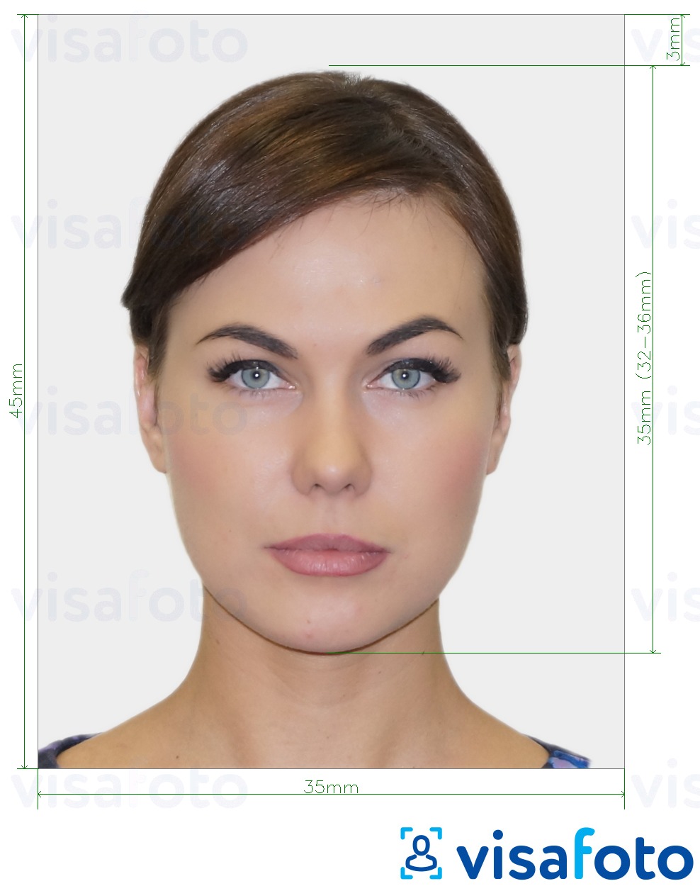 Example of photo for Australia Victoria Driver's Licence Photo-kit 35x45 mm with exact size specification