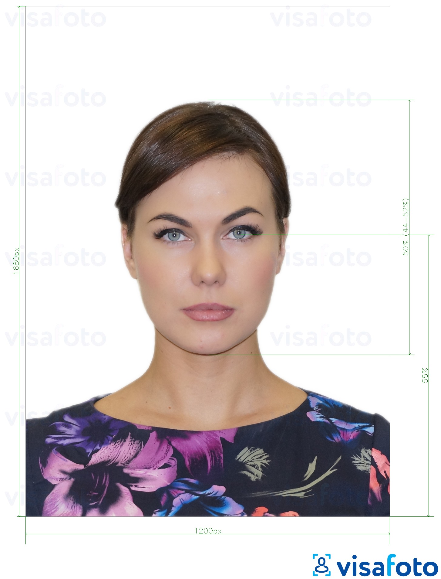 Example of photo for Canada Permanent Resident card 1200х1680 pixels with exact size specification