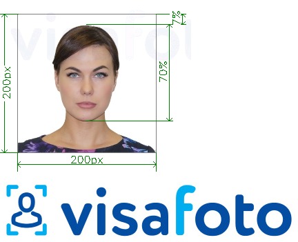Example of photo for University of Copenhagen student card 200x200 pixel with exact size specification