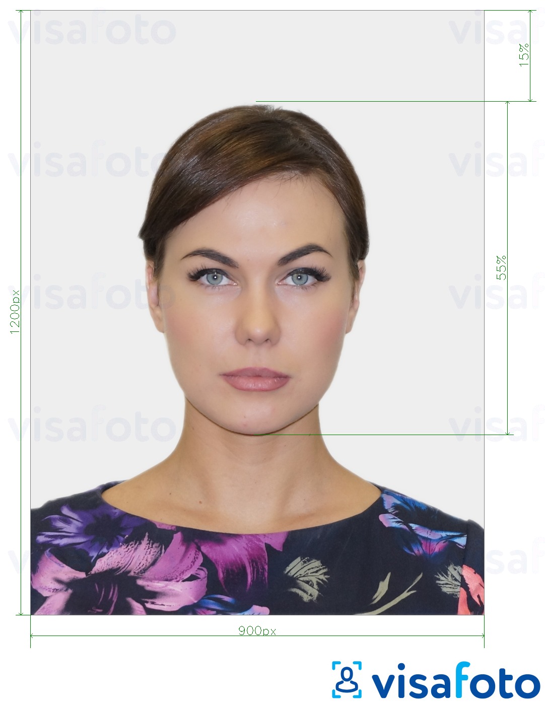 Example of photo for UK child passport online with exact size specification
