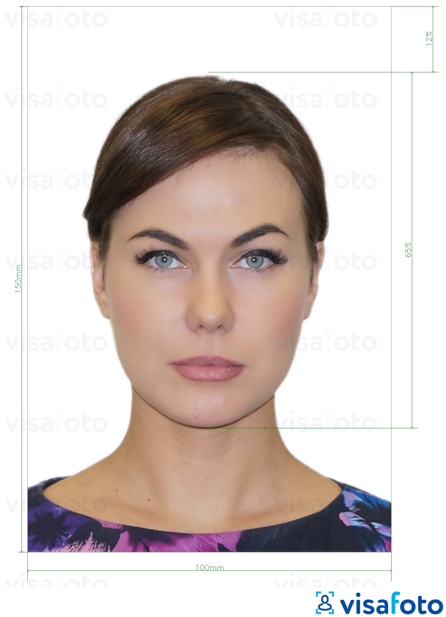 Example of photo for Moldova ID card (Buletin de identitate) 10x15 cm with exact size specification