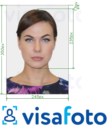 Example of photo for Russia Driving License Gosuslugi 245x350 px with exact size specification