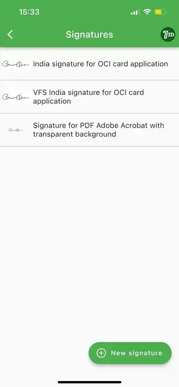 7ID App: E-signature app