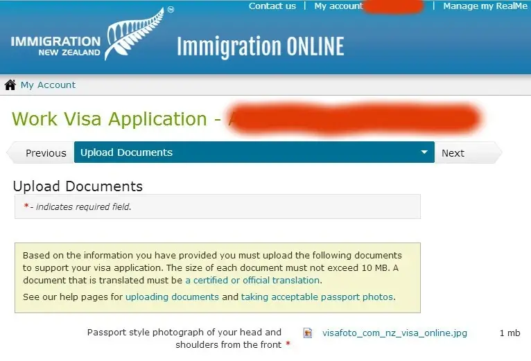 New Zealand work visa photo