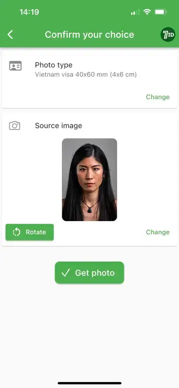 7ID: mida de la foto del visat del Vietnam