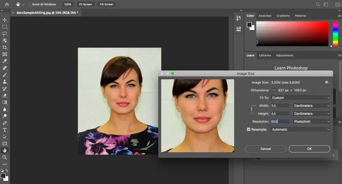 How to crop a British passport photo in Photoshop