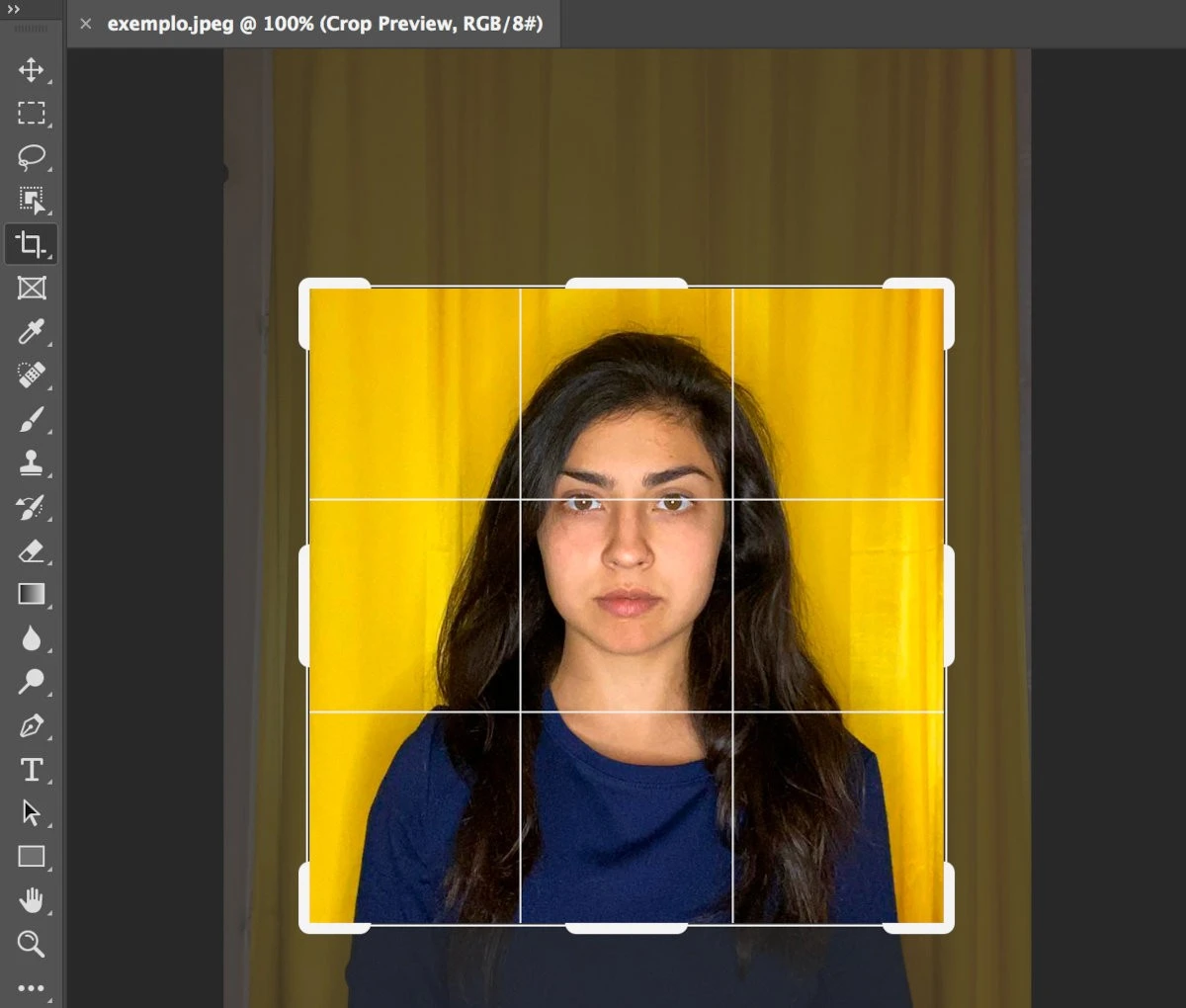 How to crop a 3x3 cm passport photo at Photoshop