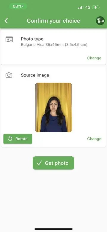 7ID App: Bulgaria Visa Photo Size