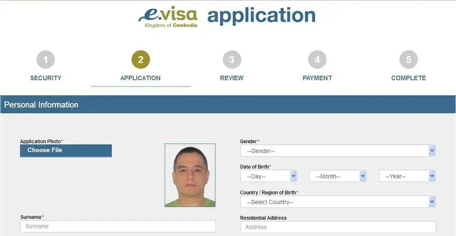 Cambodia visum billede ansøgning