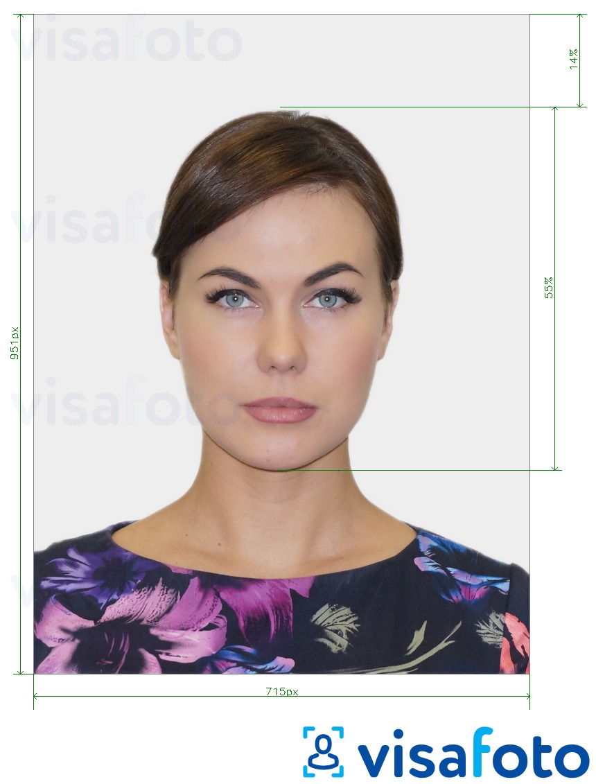 Example of photo for Ireland Passport online (715x951 px) with exact size specification