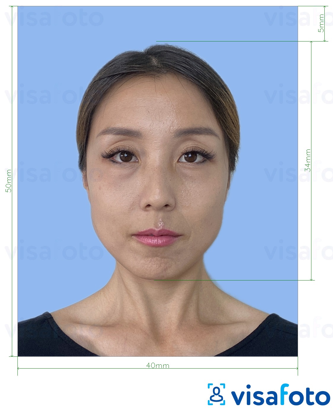 Example of photo for Japan foreign driver's license 4x5 cm with exact size specification