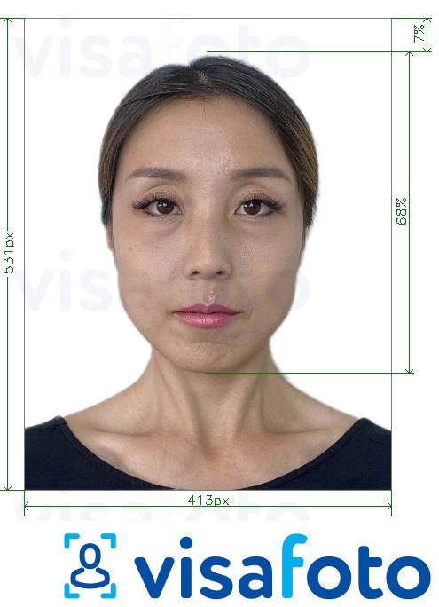 Example of photo for Mongolia passport online with exact size specification