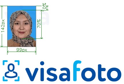 Example of photo for Malaysia expat 99x142 pixels blue background with exact size specification