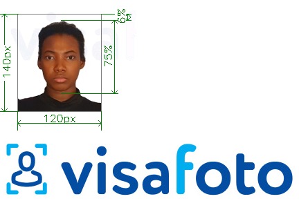 Example of photo for Nigeria passport 120x140 pixels with exact size specification