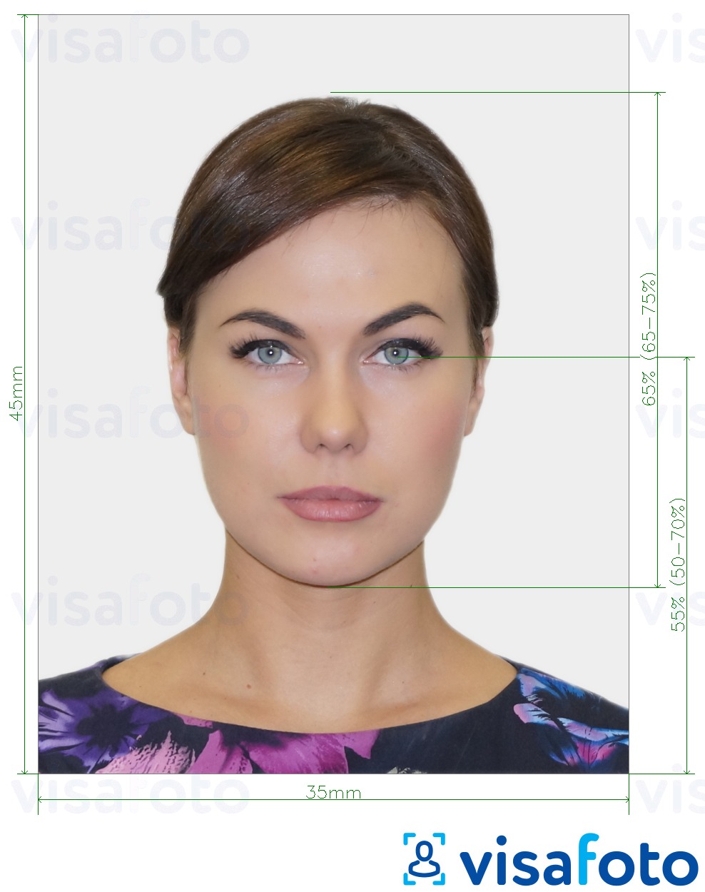 Example of photo for New Zealand Passport Offline with exact size specification