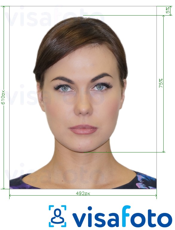 Example of photo for Poland ID card online 492x610 pixels with exact size specification