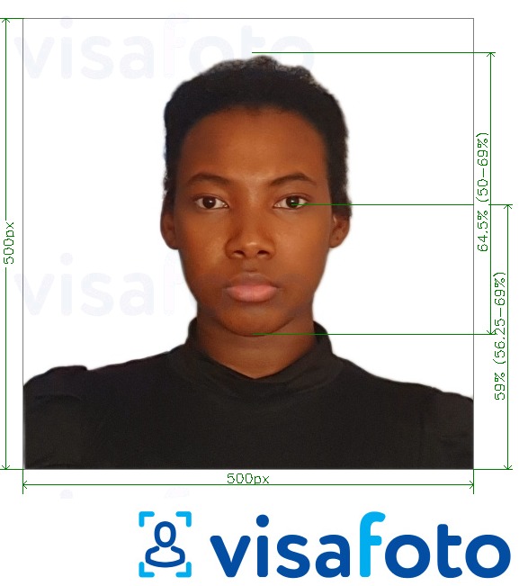 Example of photo for Rwanda East Africa Tourist Visa online with exact size specification