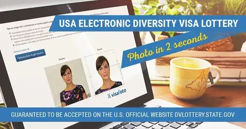 USA Electronic Diversity Visa Lottery Photo in 2 seconds