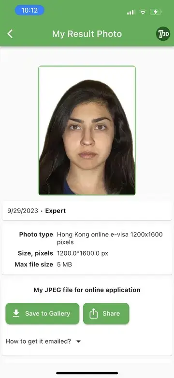 7ID App: Hong Kong Visa Example