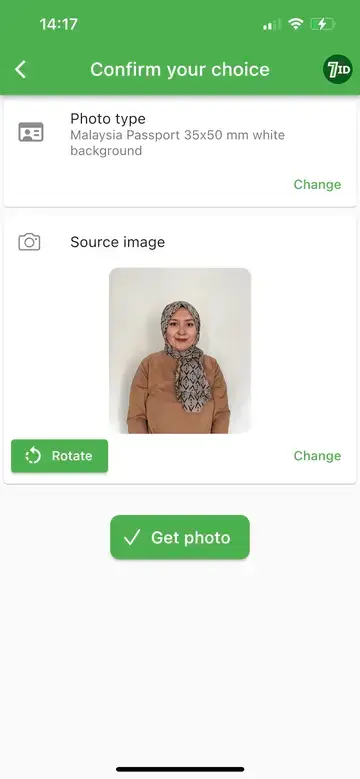 7ID App: passport size photo on your phone