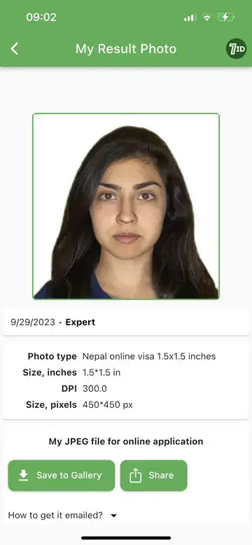7ID: Nepal Visa Photo Example