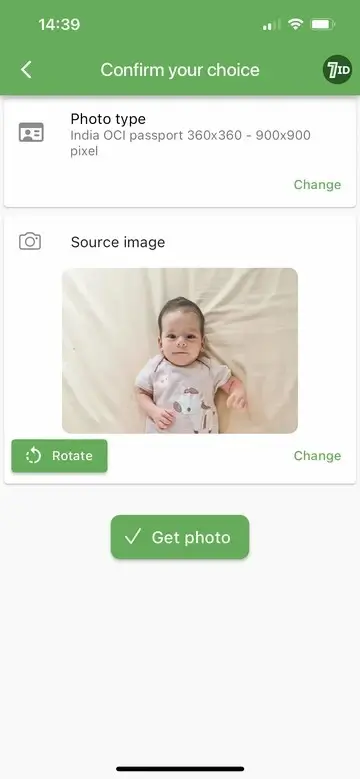 7ID App: OCI Child Photo App