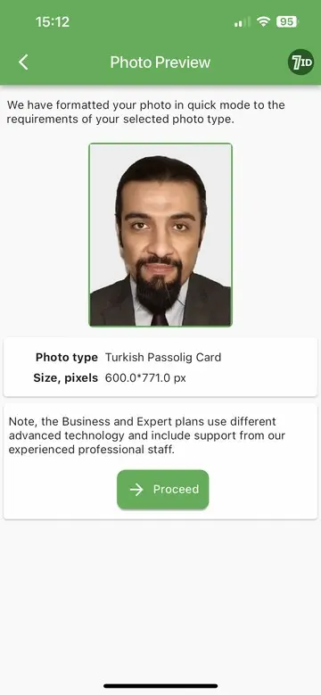 7ID App: Turkish Passolig Card Photo in seconds