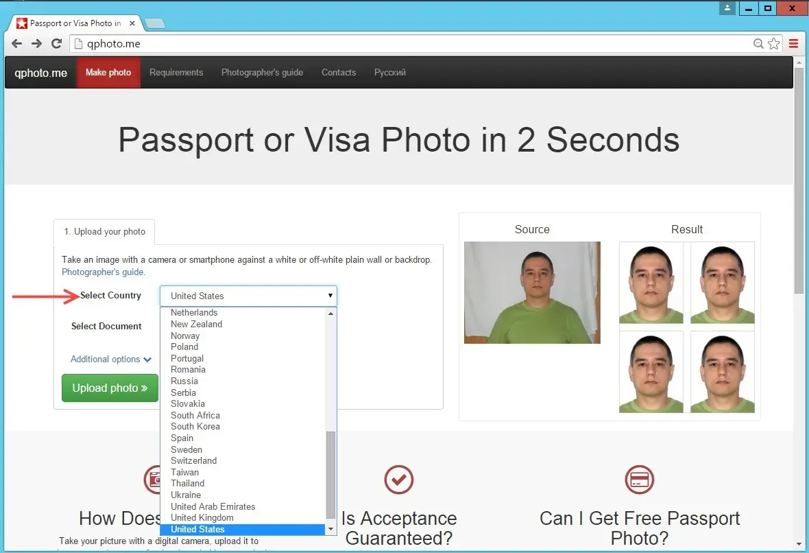 visafoto.com screenshot 2