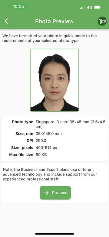 7ID App: Singapore IC Photo Example