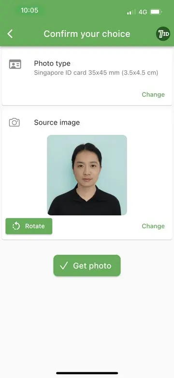 7ID App: Singapore IC Photo Size