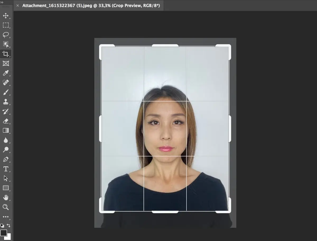How to crop a Singapore passport photo at Photoshop