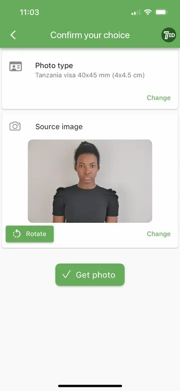 7ID App: Tanzania Visa Photo App