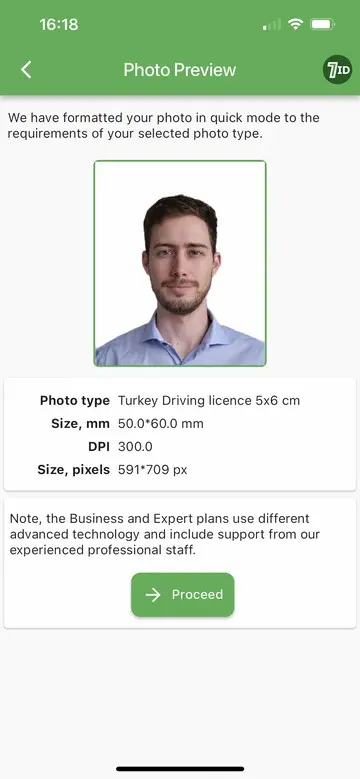 7ID App: Turkey Driving License Photo Example