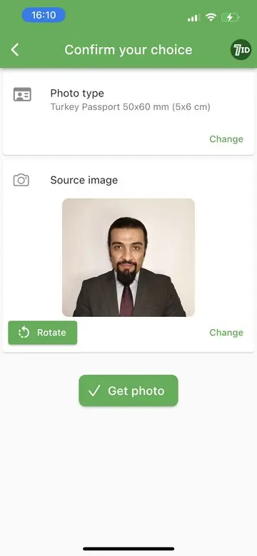 7ID App: Turkish Passport Photo Editing Tool