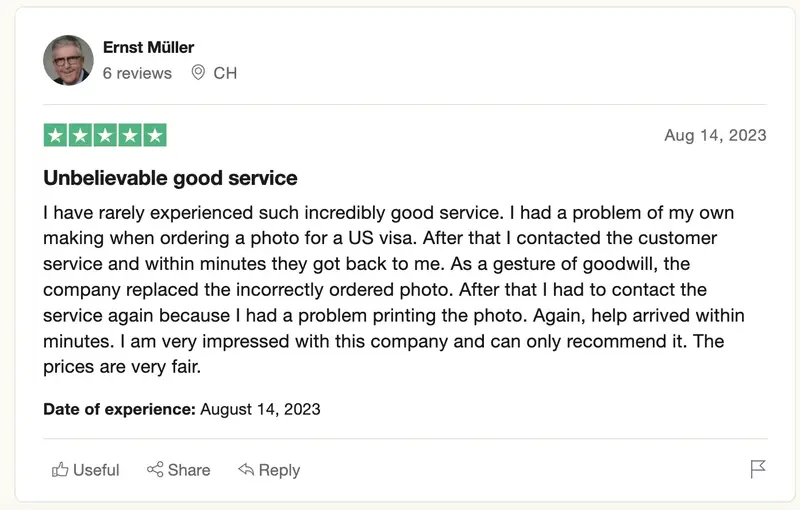 Visafoto customer service review